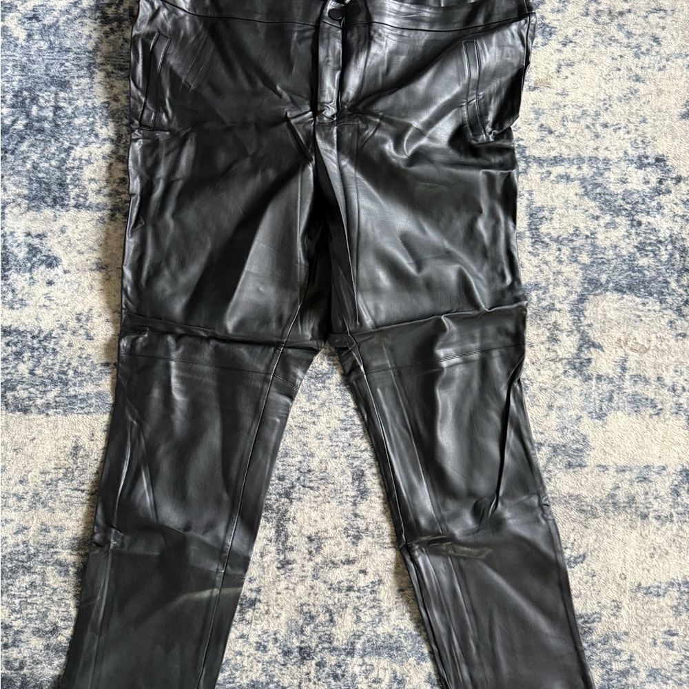 Eloquii Shiny Black Leather Pants